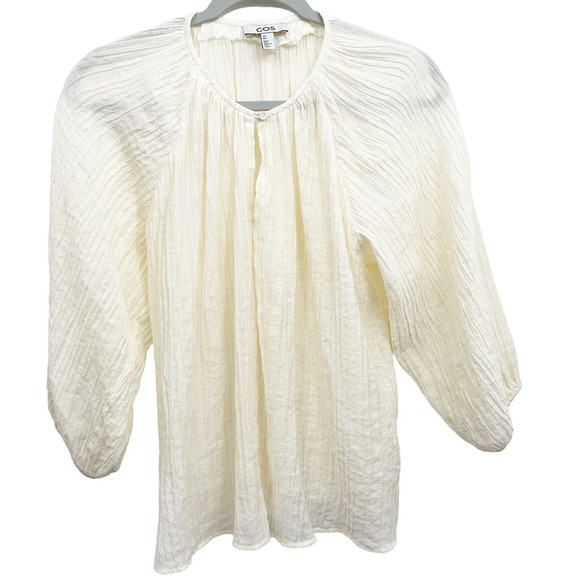 COS Cream Pleated Women's Top - Picture 1 of 5